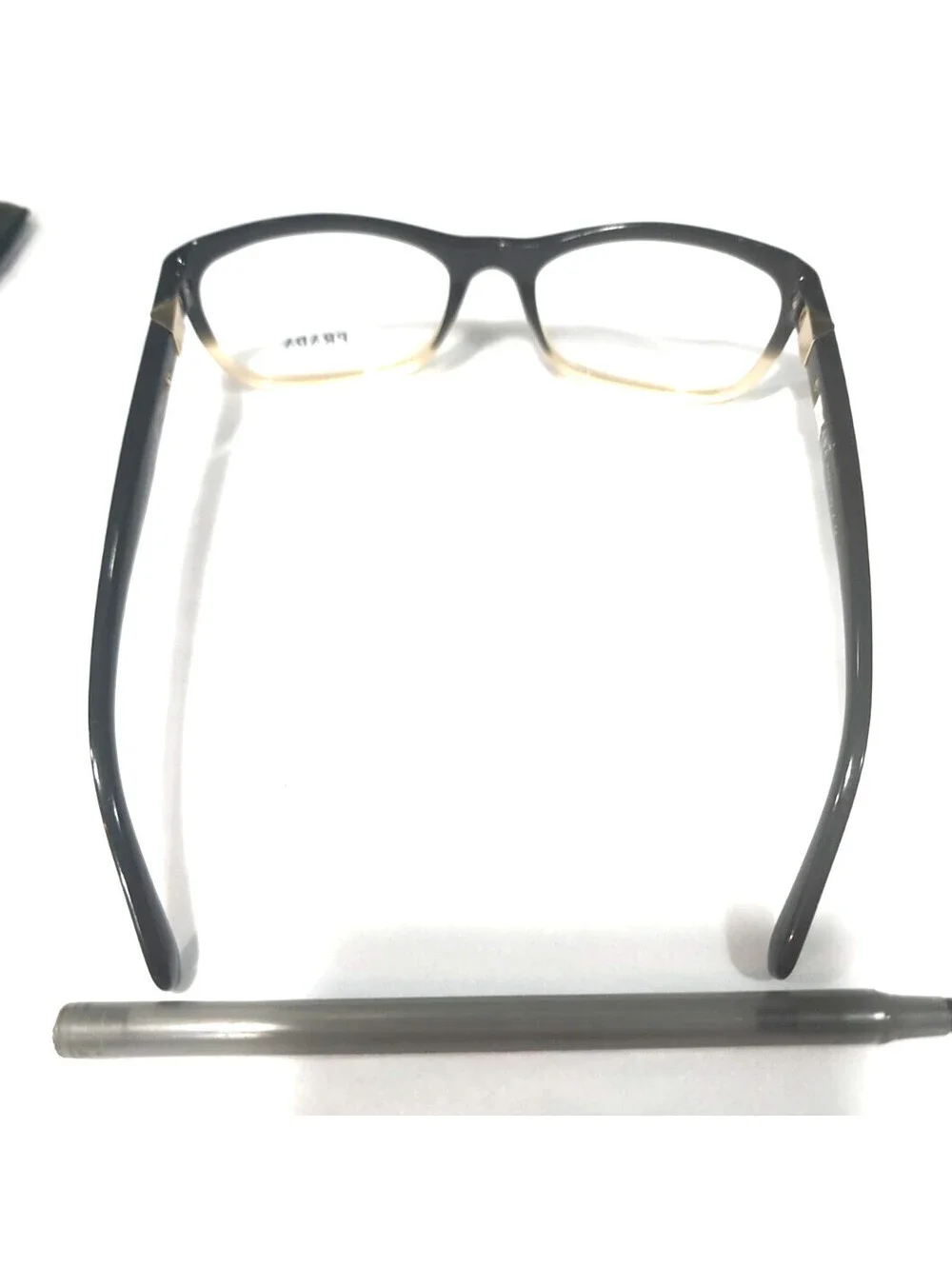 PRADA VPR21O JAG-101 Sm Green/Gray Fade Rectangle Eyeglasses 53-17 135 Box Read